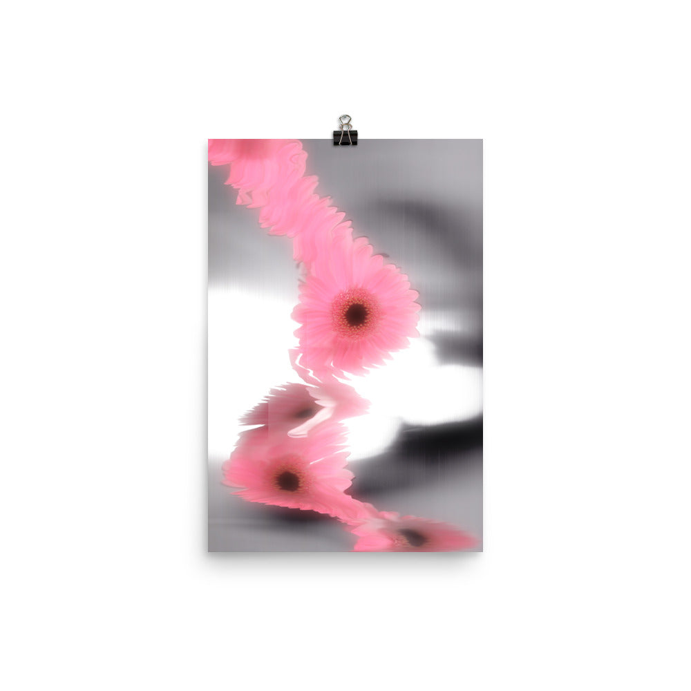 Glowy Gerbera Daisy Scanography Enhanced Matte Photo Paper Print