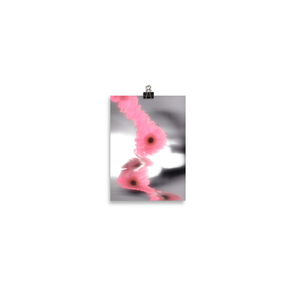 Glowy Gerbera Daisy Scanography Enhanced Matte Photo Paper Print