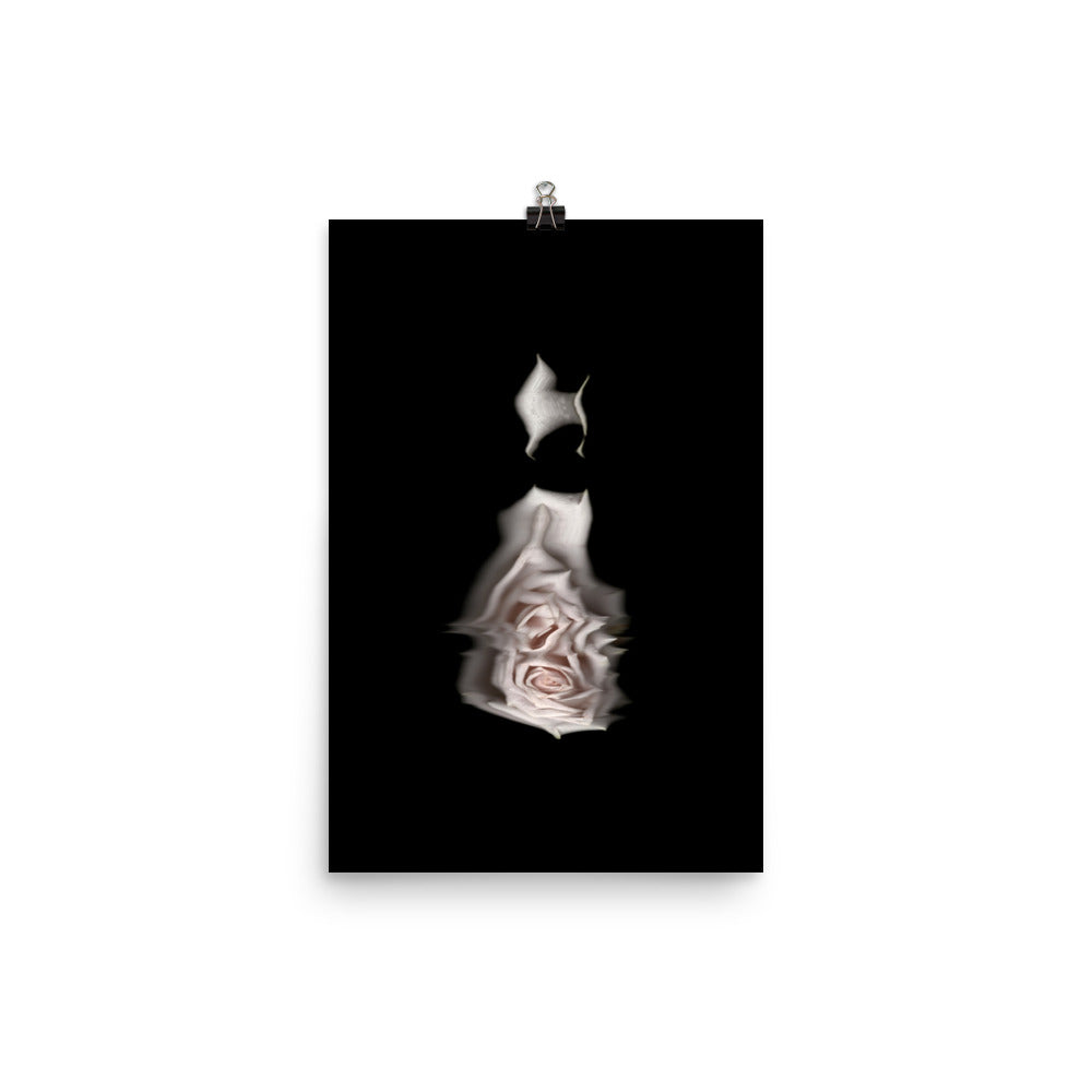 Pink Flame Rose Scanography Photo Paper Print