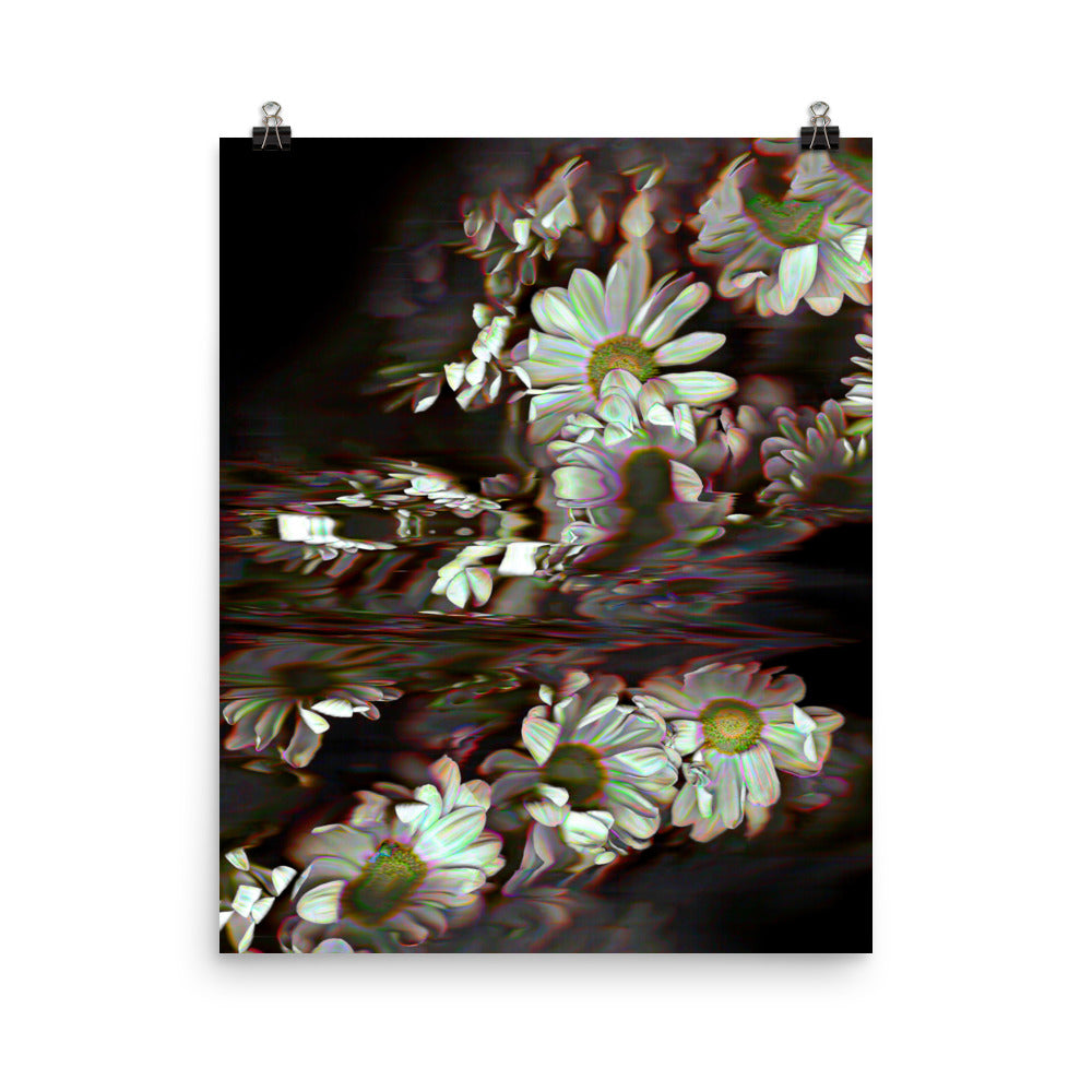 Bismuth Neon Daisy Scanography Photo Paper Print