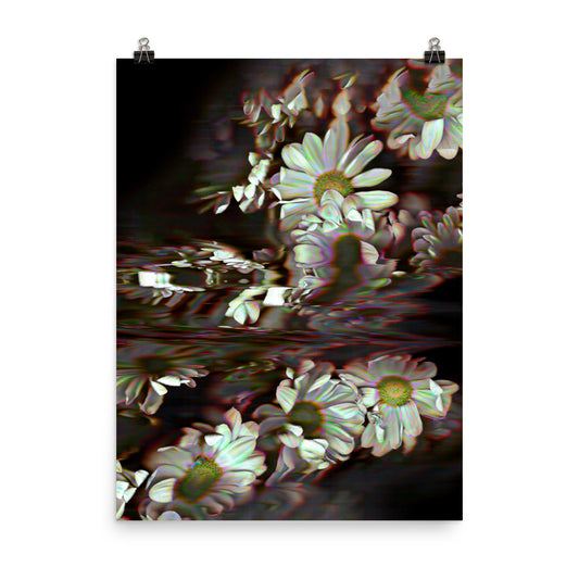 Bismuth Neon Daisy Scanography Photo Paper Print
