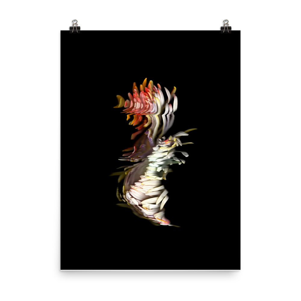 Rainbow Chrysanthemum no. 04 Scanography Photo Paper Print