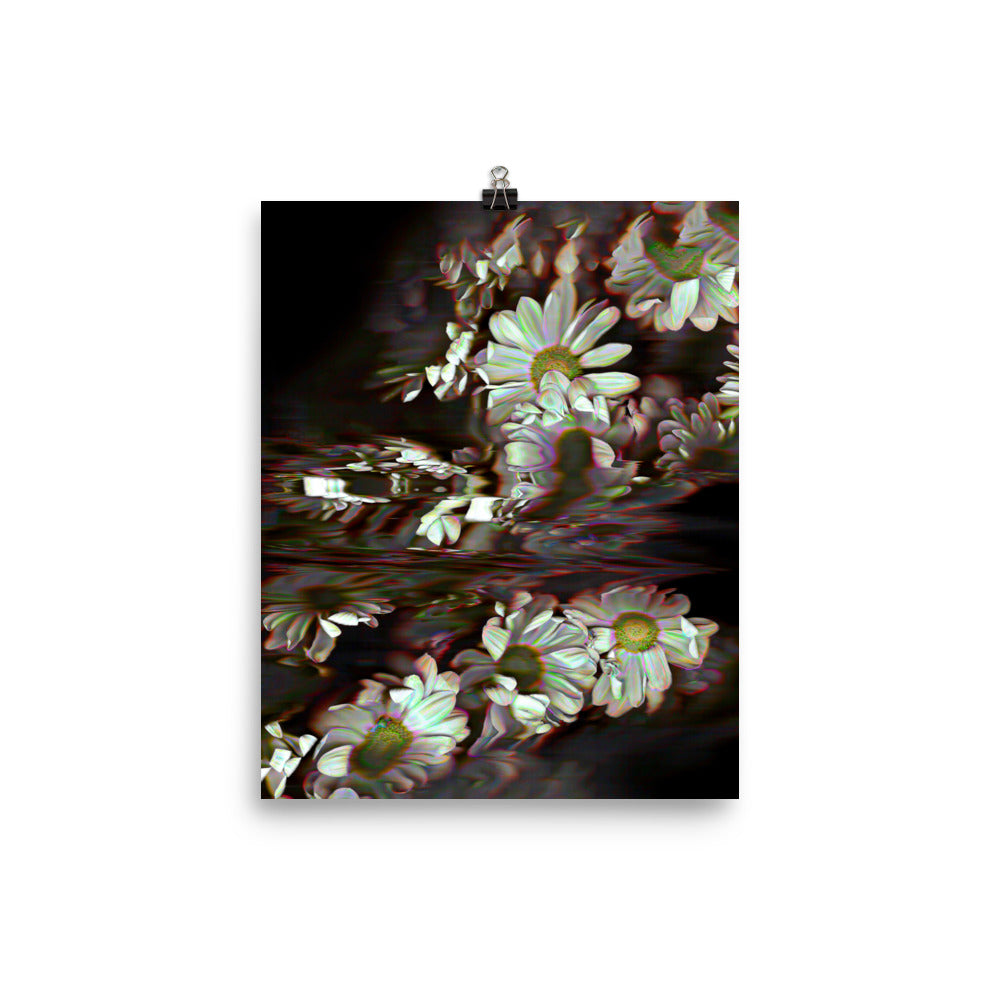 Bismuth Neon Daisy Scanography Photo Paper Print