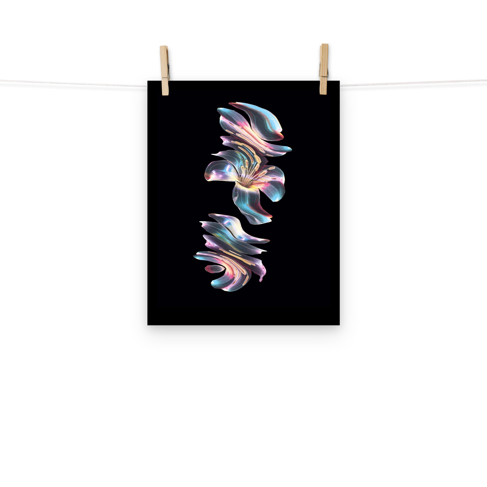 Ice Lily Paper Flower Scanner Art Enhanced Matte Photo Paper Print