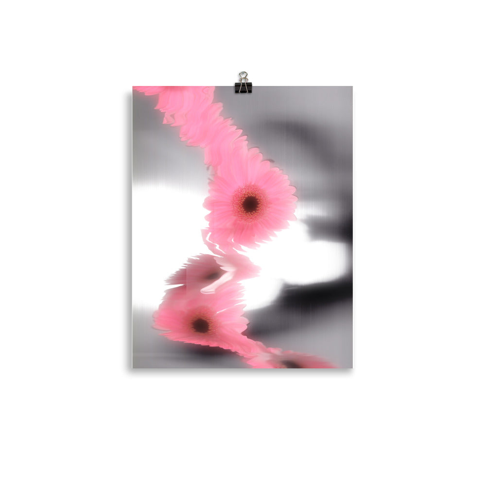 Glowy Gerbera Daisy Scanography Enhanced Matte Photo Paper Print