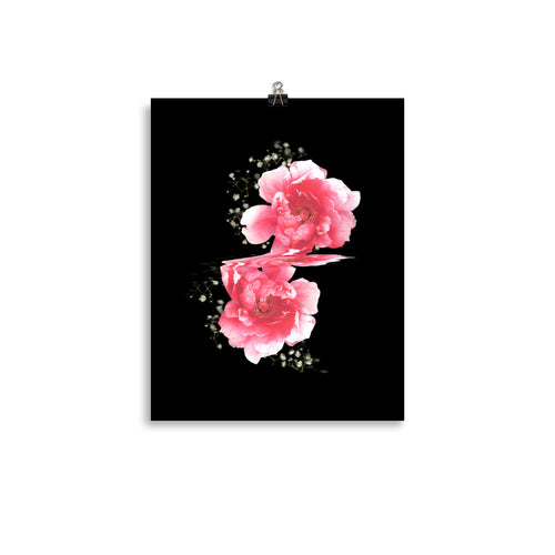 Baby’s Breath Peony Scanography Enhanced Matte Photo Paper Print