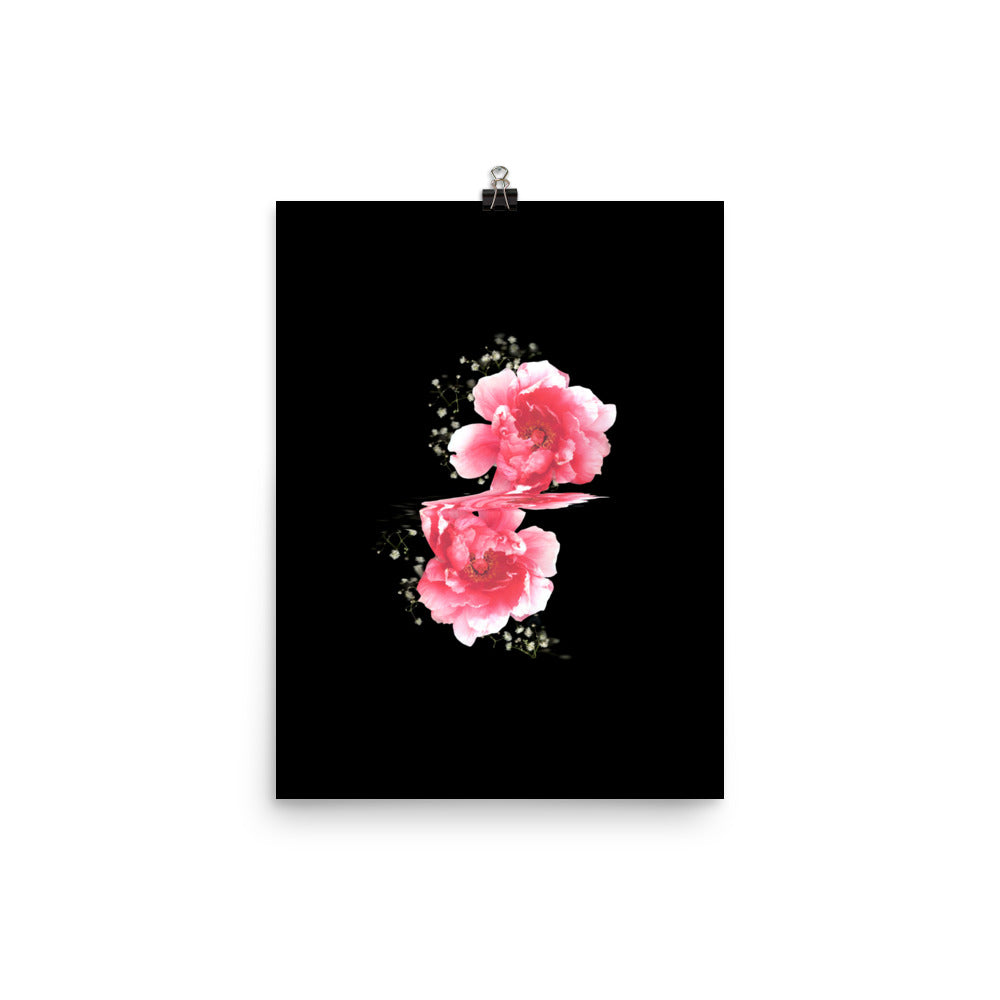 Baby’s Breath Peony Scanography Enhanced Matte Photo Paper Print