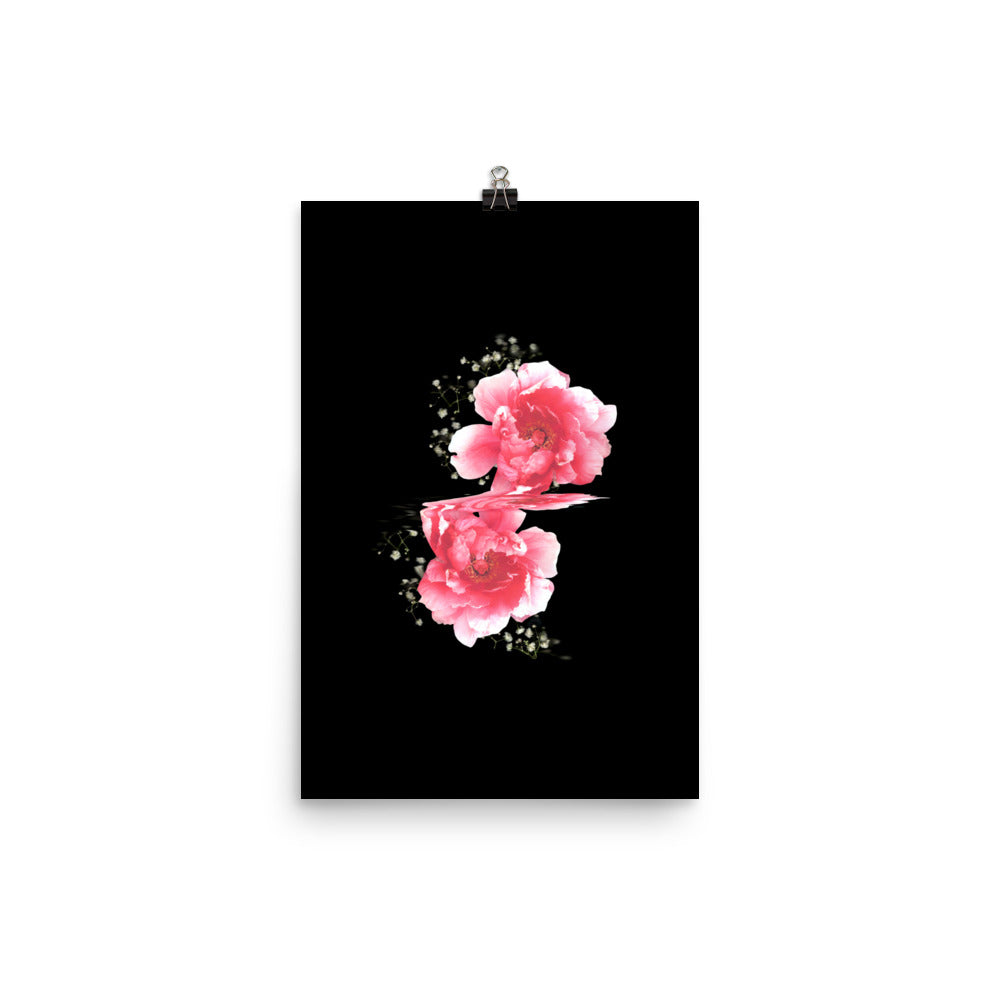 Baby’s Breath Peony Scanography Enhanced Matte Photo Paper Print