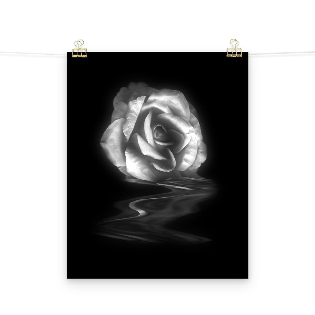 Becoming Real Silver Rose Scanner Art Enhanced Matte Photo Paper Print