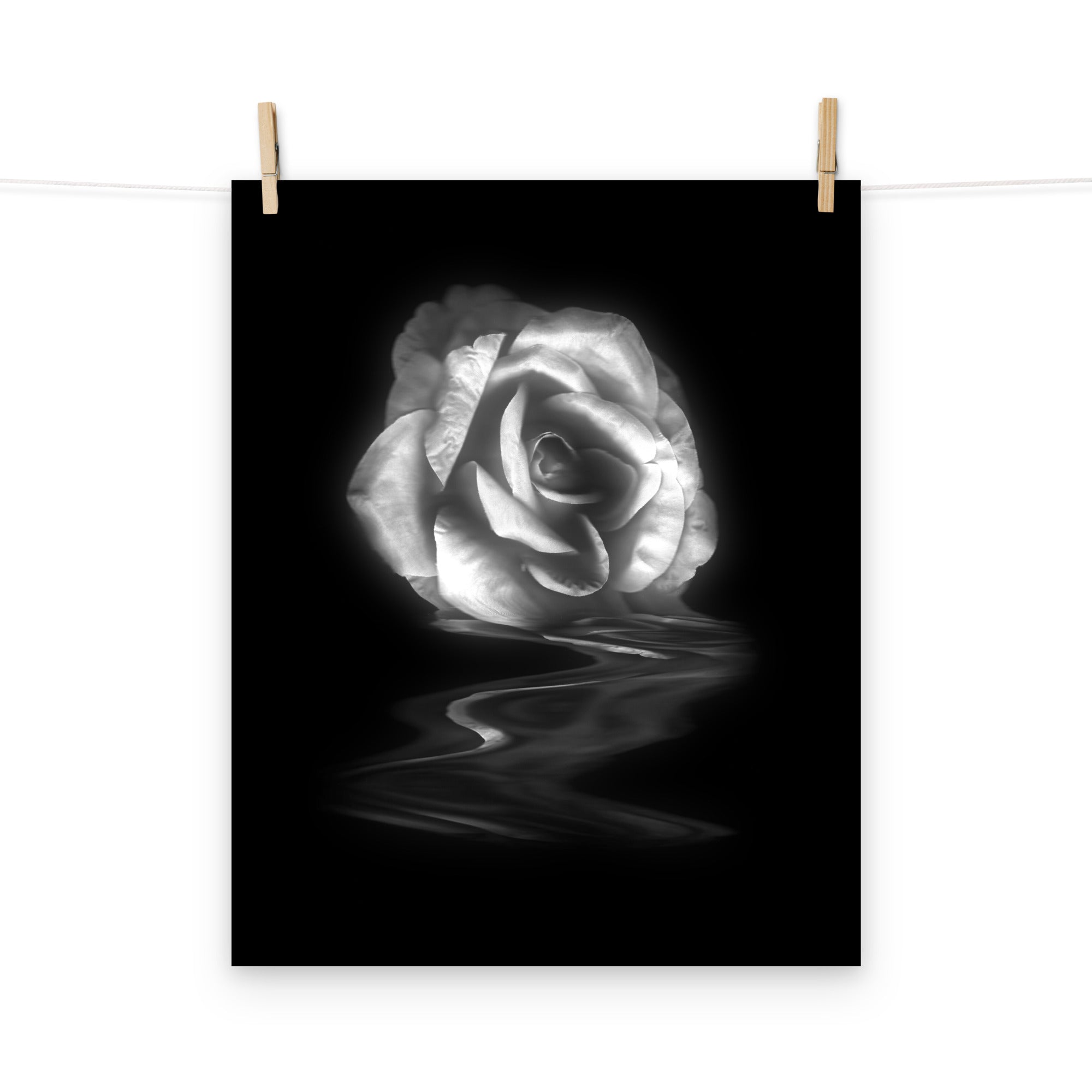 Becoming Real Silver Rose Scanner Art Enhanced Matte Photo Paper Print