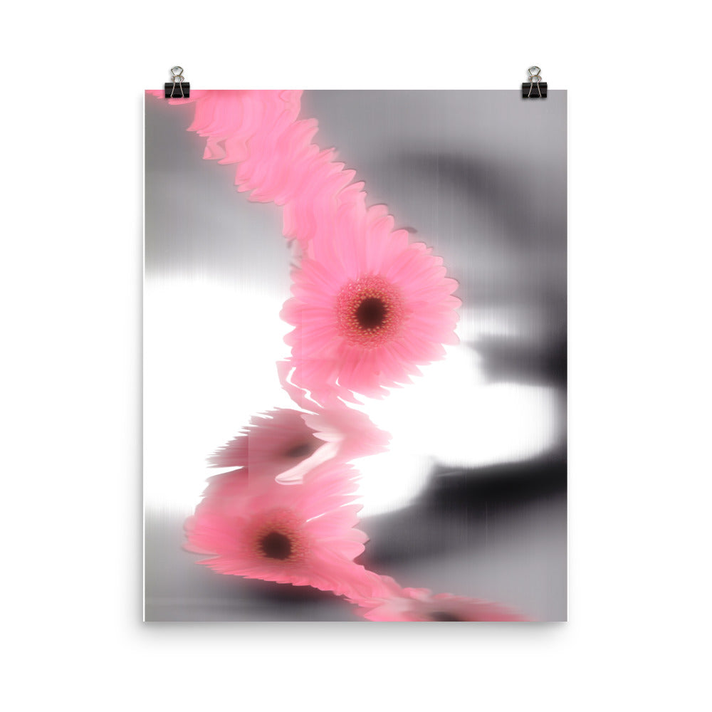 Glowy Gerbera Daisy Scanography Enhanced Matte Photo Paper Print