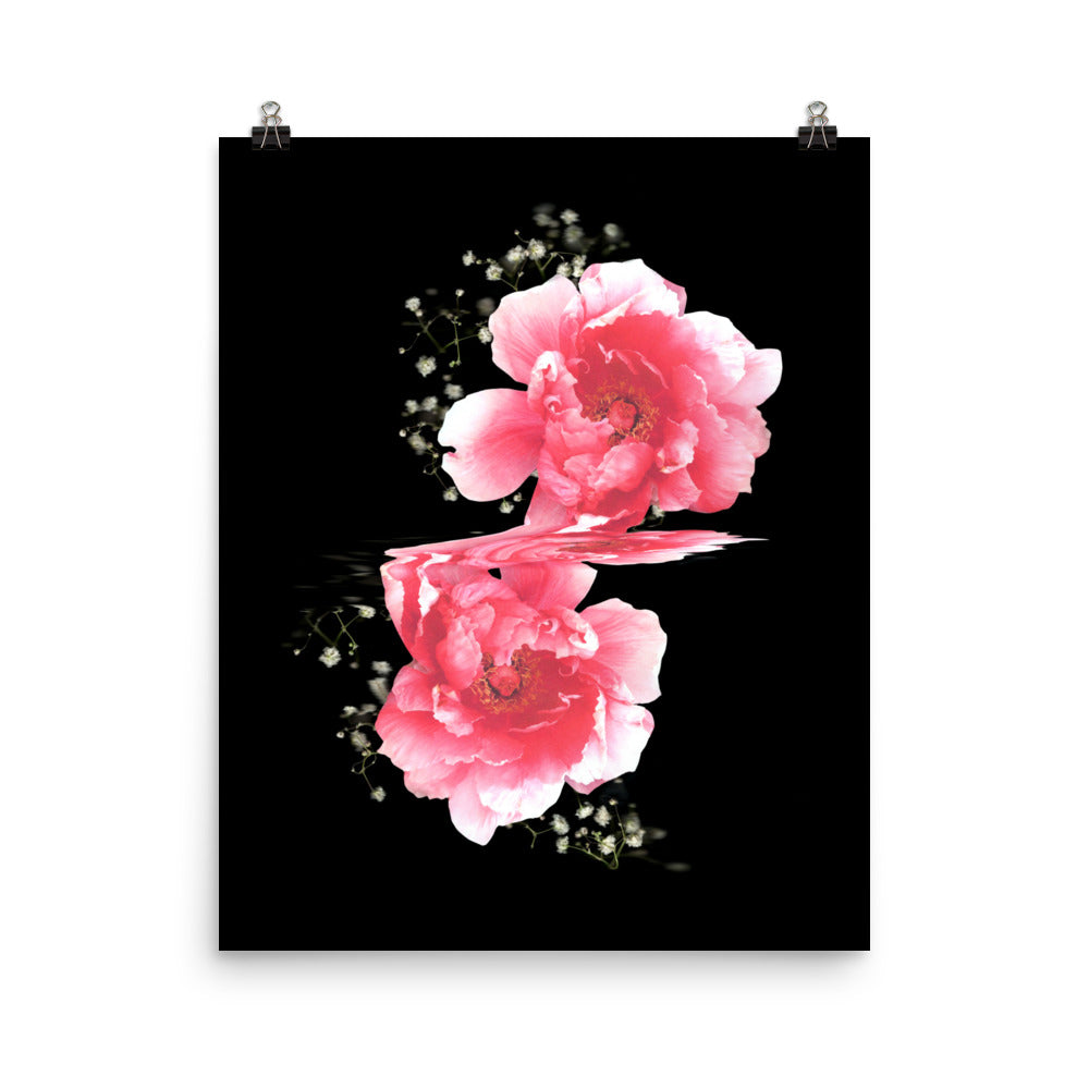 Baby’s Breath Peony Scanography Enhanced Matte Photo Paper Print