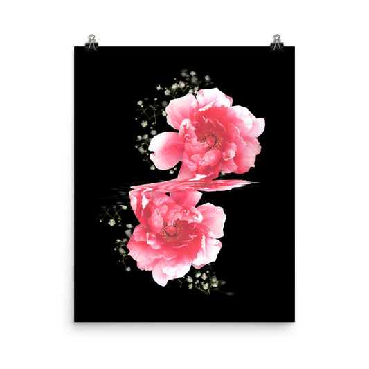 Baby’s Breath Peony Scanography Enhanced Matte Photo Paper Print