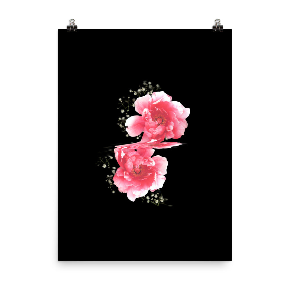 Baby’s Breath Peony Scanography Enhanced Matte Photo Paper Print