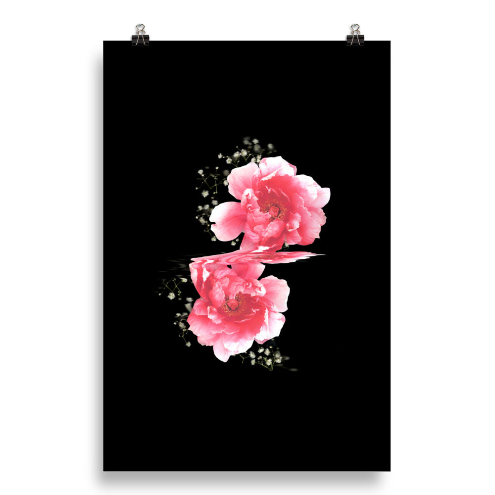 Baby’s Breath Peony Scanography Enhanced Matte Photo Paper Print