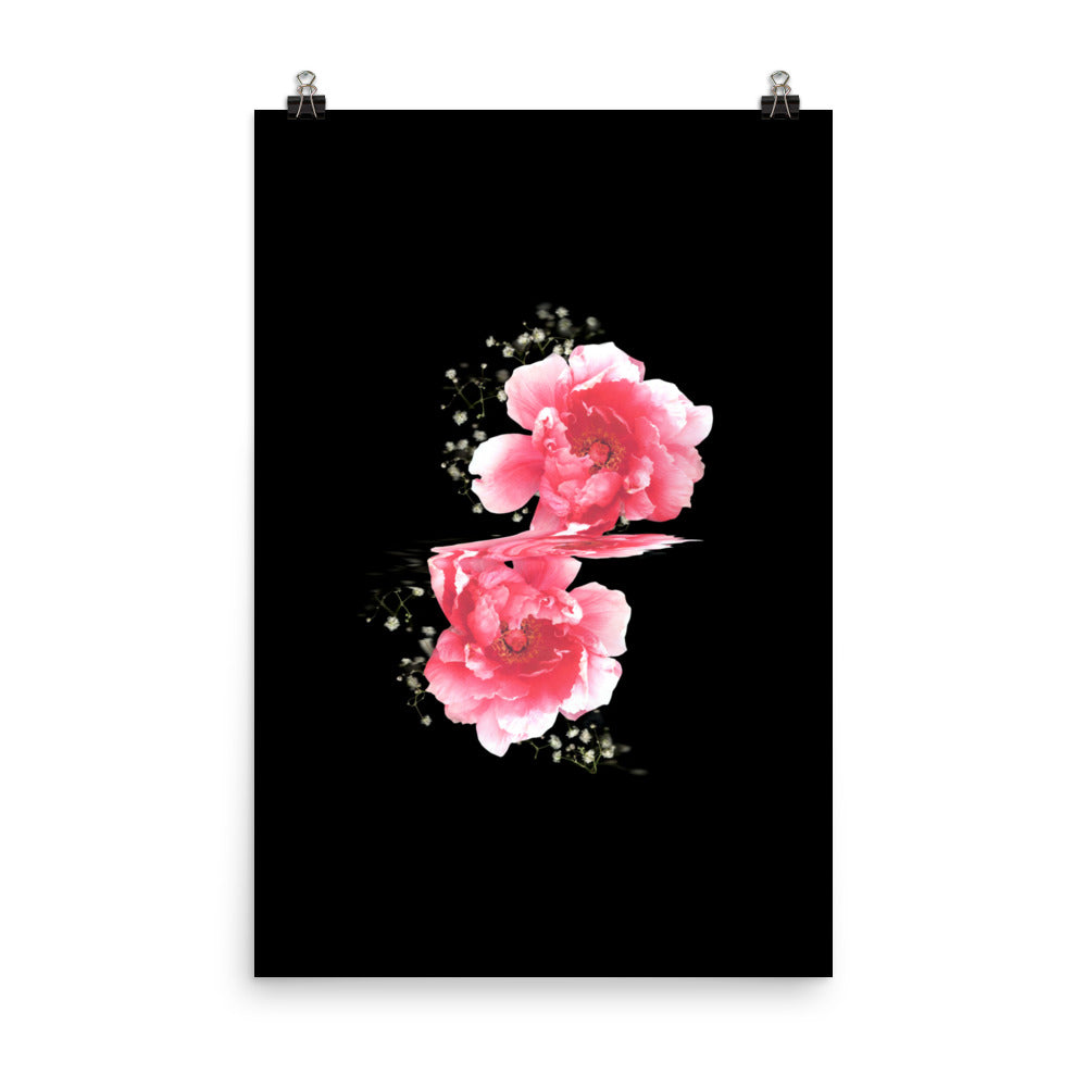Baby’s Breath Peony Scanography Enhanced Matte Photo Paper Print