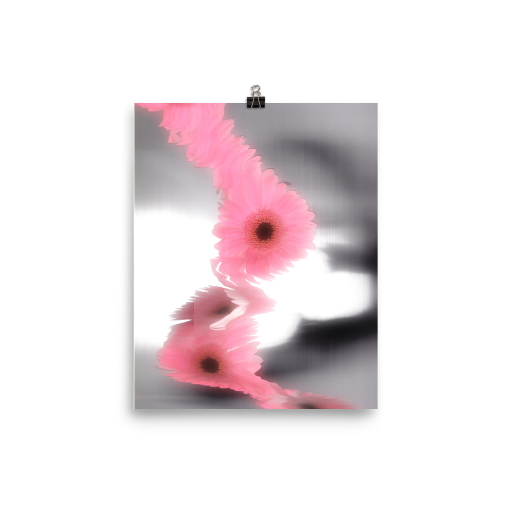 Glowy Gerbera Daisy Scanography Enhanced Matte Photo Paper Print