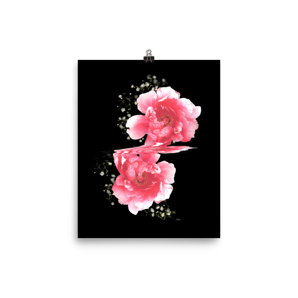 Baby’s Breath Peony Scanography Enhanced Matte Photo Paper Print