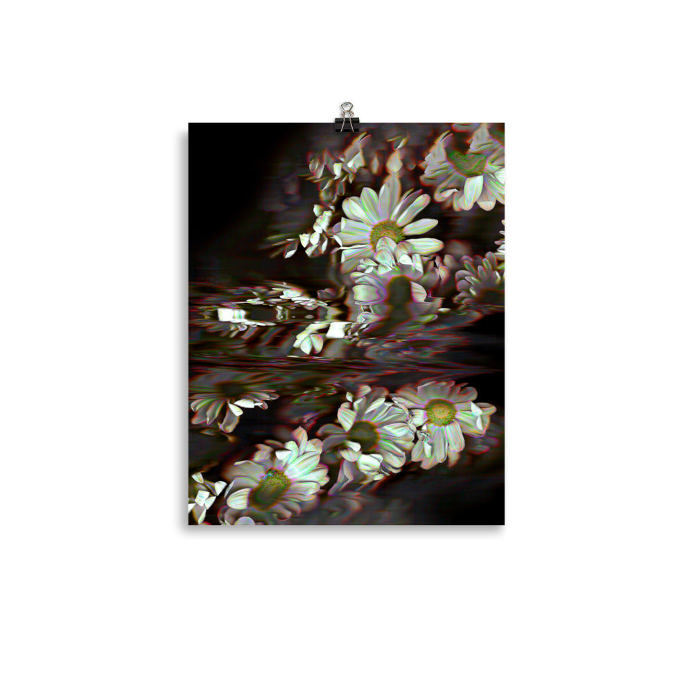 Bismuth Neon Daisy Scanography Premium Luster Photo Paper Print