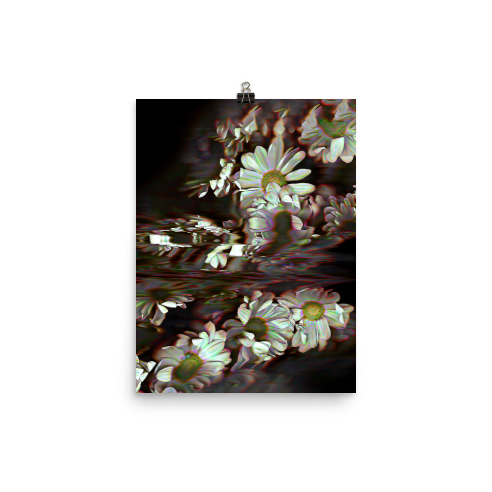 Bismuth Neon Daisy Scanography Premium Luster Photo Paper Print