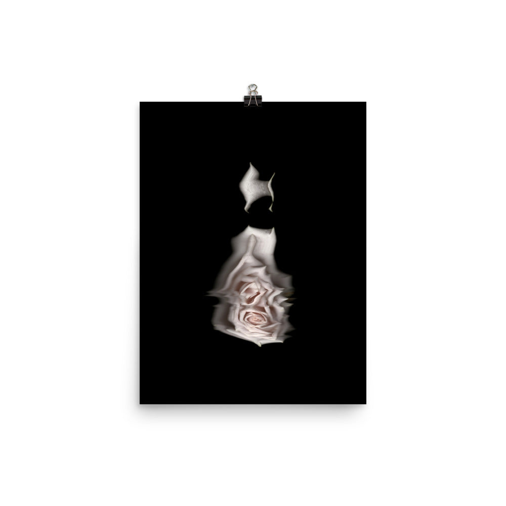 Pink Flame Rose Scanography Photo Paper Print