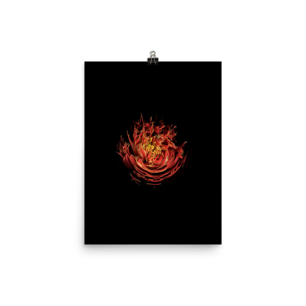 Dahlia Inferno Scanography Premium Luster Photo Paper Print