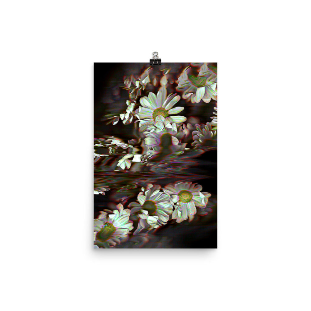 Bismuth Neon Daisy Scanography Premium Luster Photo Paper Print