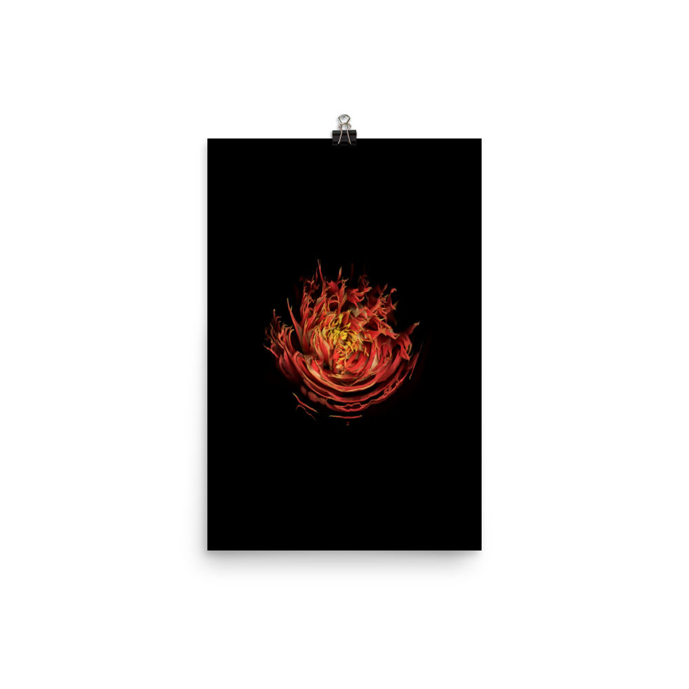 Dahlia Inferno Scanography Premium Luster Photo Paper Print