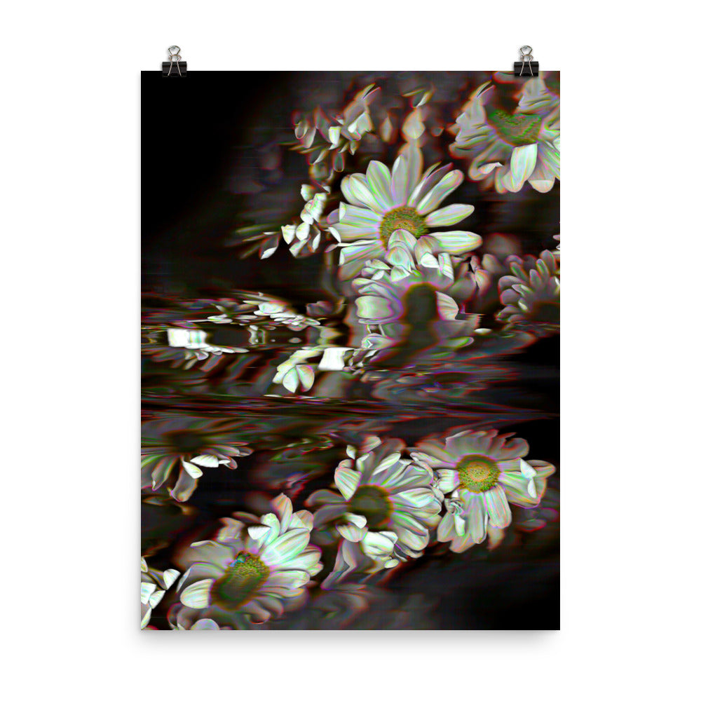Bismuth Neon Daisy Scanography Premium Luster Photo Paper Print