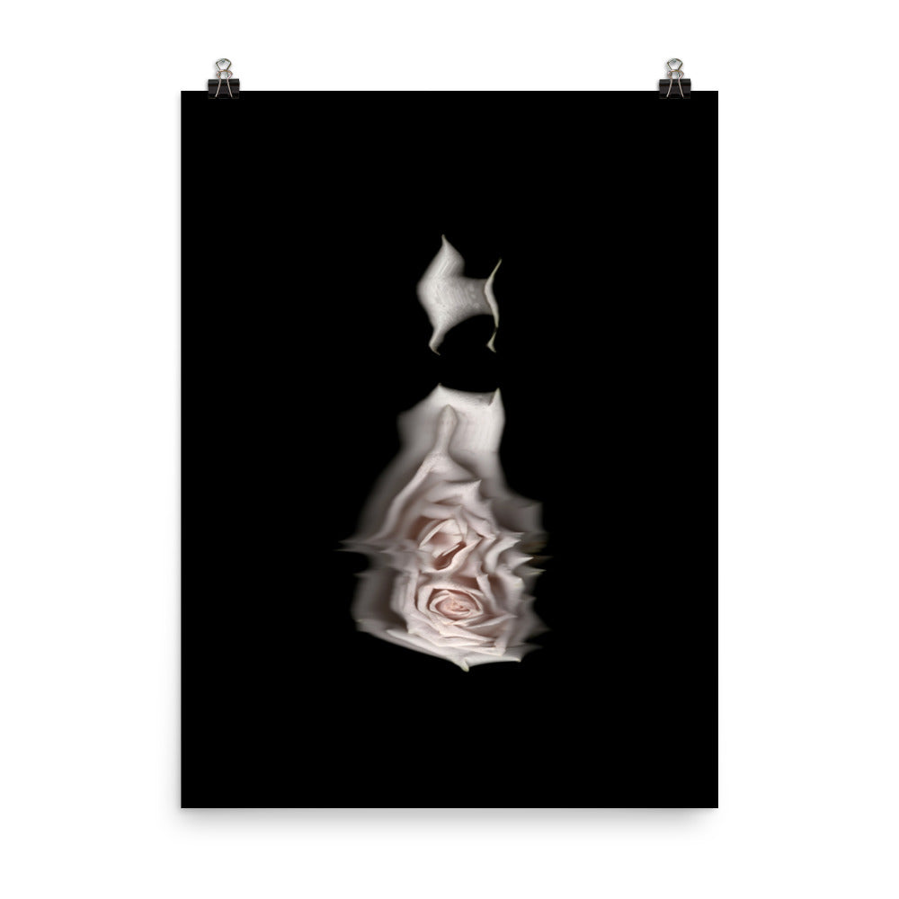 Pink Flame Rose Scanography Photo Paper Print