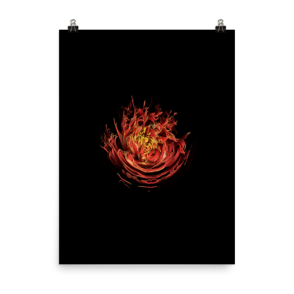 Dahlia Inferno Scanography Premium Luster Photo Paper Print