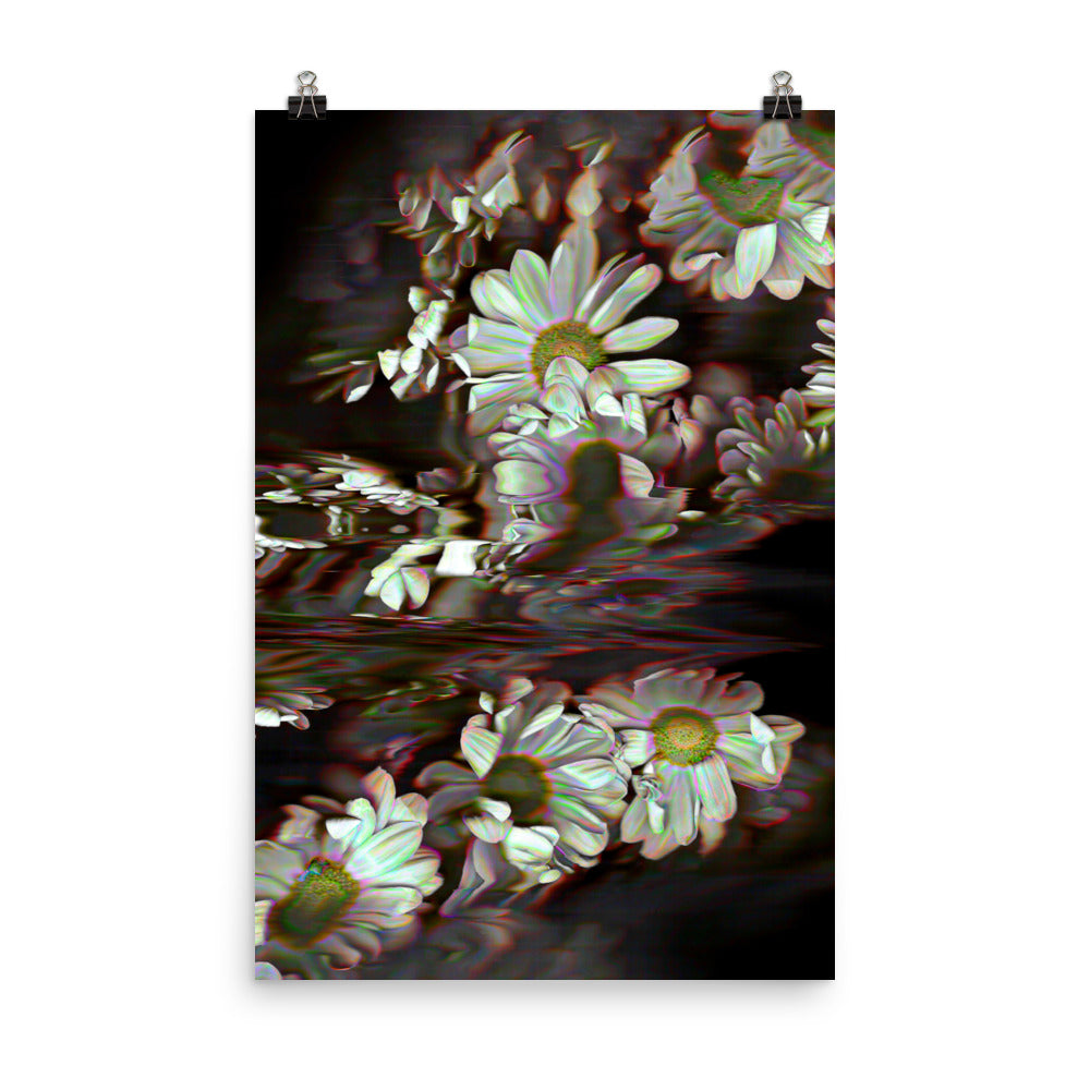 Bismuth Neon Daisy Scanography Premium Luster Photo Paper Print