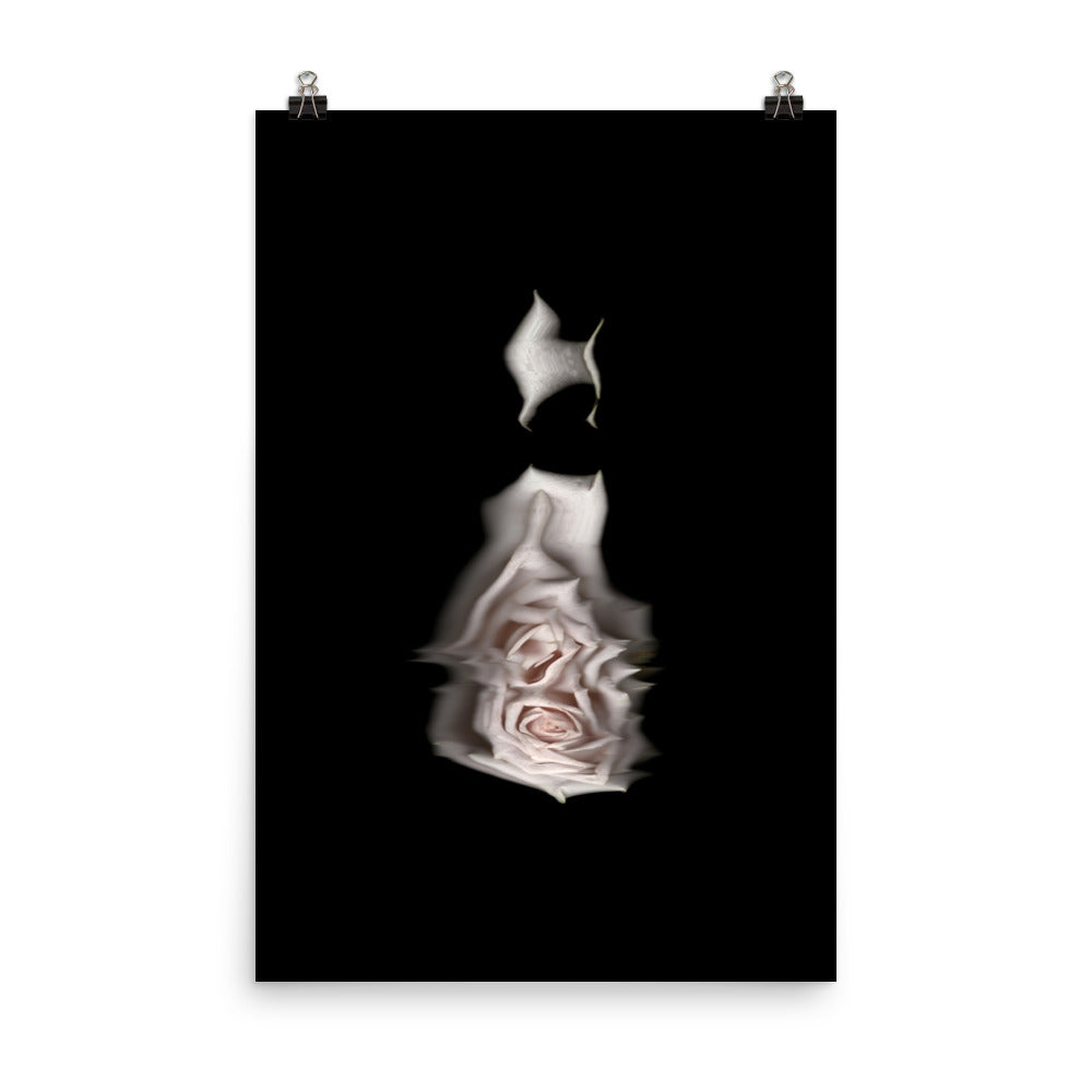 Pink Flame Rose Scanography Photo Paper Print