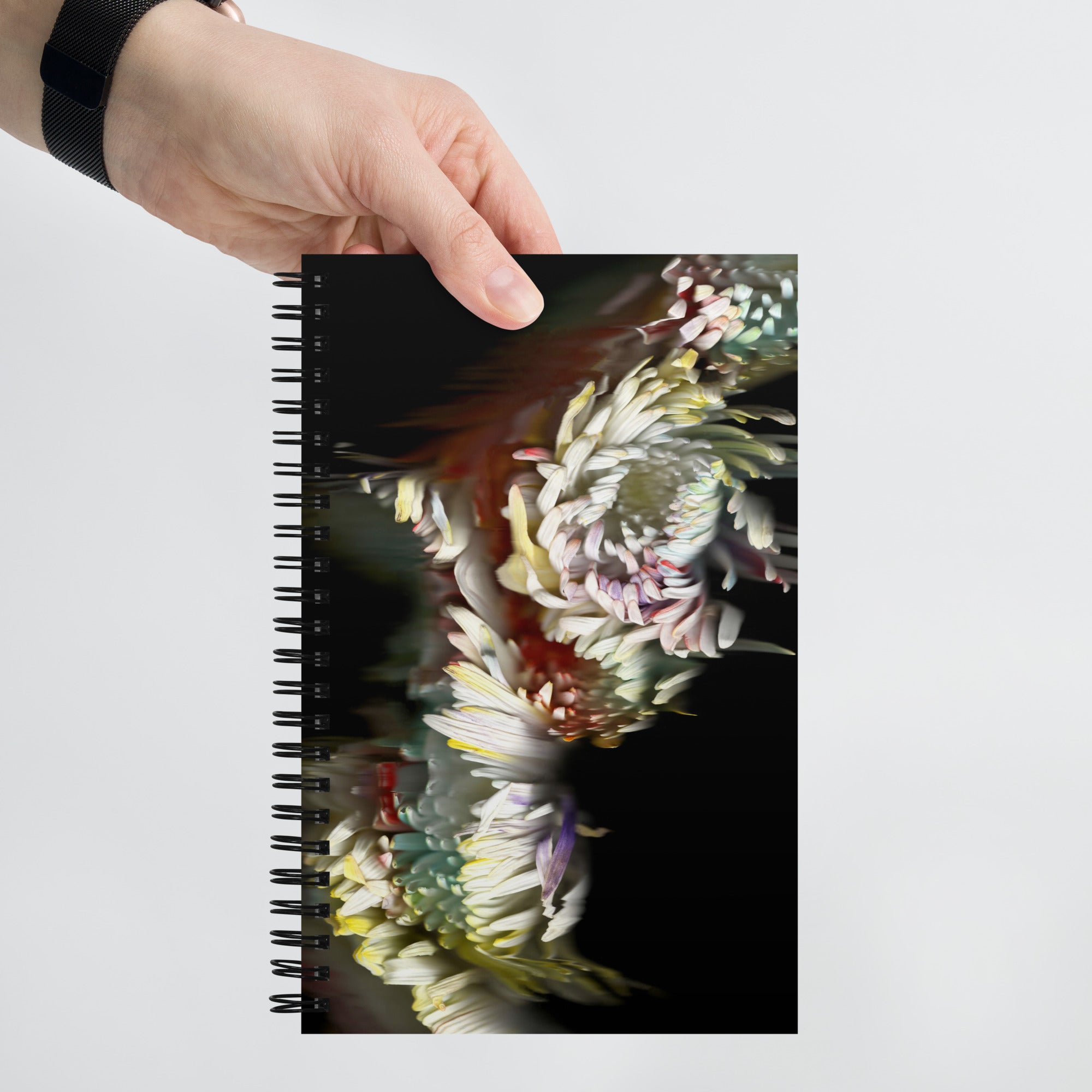 Rainbow Chrysanthemum Scanography Spiral Notebook