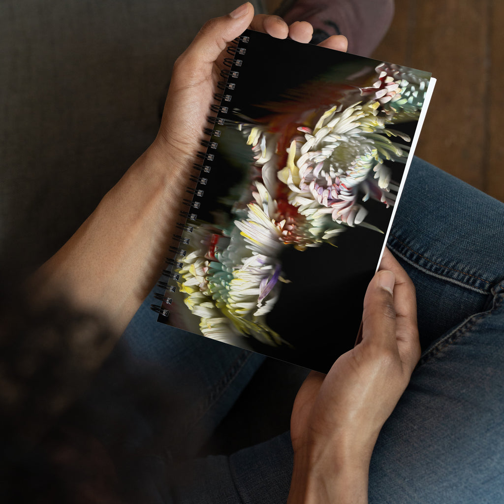 Rainbow Chrysanthemum Scanography Spiral Notebook